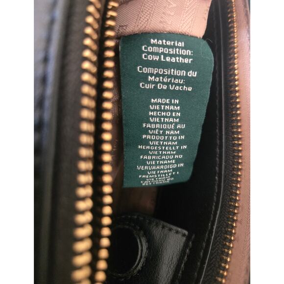 Large Ralph Lauren Lauren Newbury Black Leather Bag Tote Satchel - Picture 10 of 11